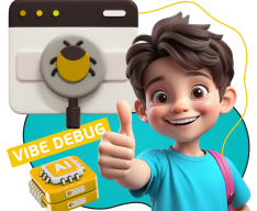 Тестирование & Vibe Debug. Охотники за багами - КИБЕРшкола программирования для детей, компьютерные курсы для школьников, начинающих и подростков - KIBERone г. Ломоносовский